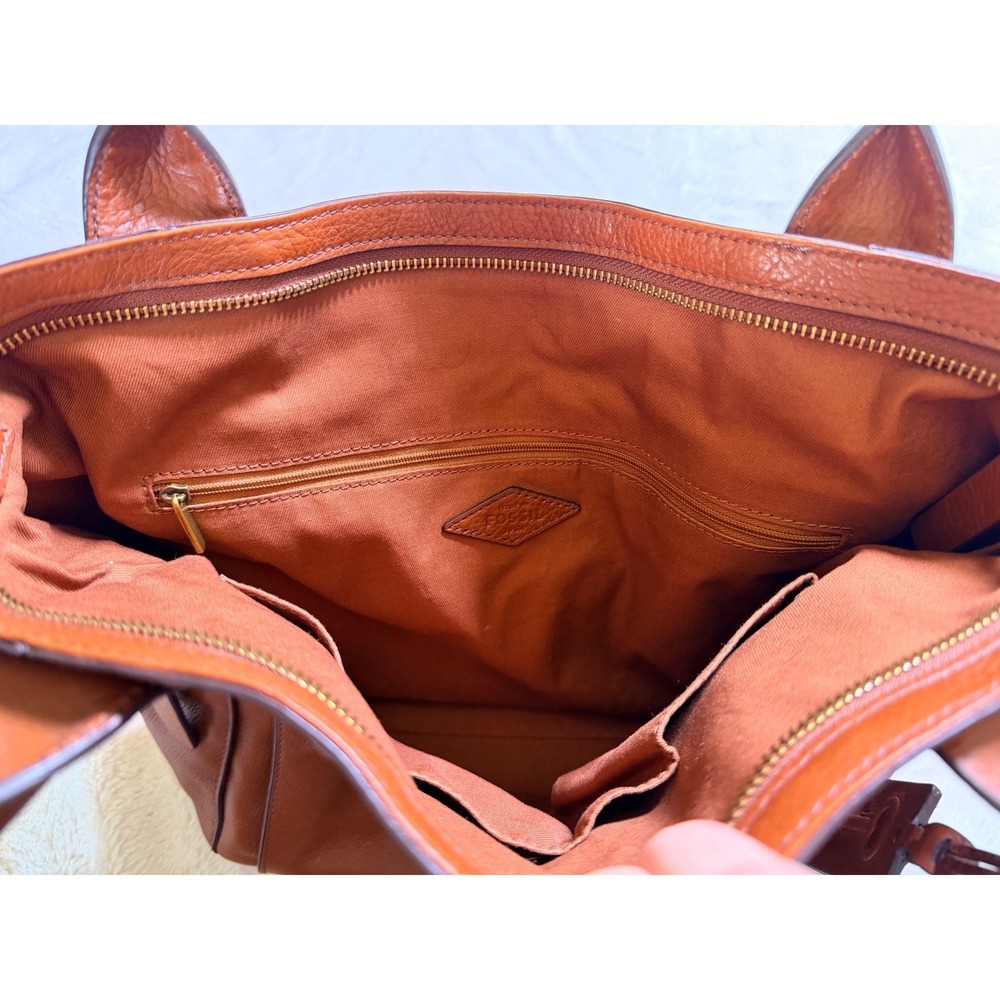 Fossil Emerson Medium Satchel Women Medium Brown Leather Shoulder Strap - Picture 6 of 14